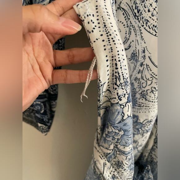 Anthropologie Dress Women's Small Fig & Flower Bohemian Blue Paisley Sundress - Picture 5 of 10